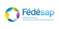 Logo Fédésap - Fédération Services à la Personne et Proximité Logo Fédésap, Fédération Française des Services à la Personne et de Proximité, avec cercle de pétales colorés.